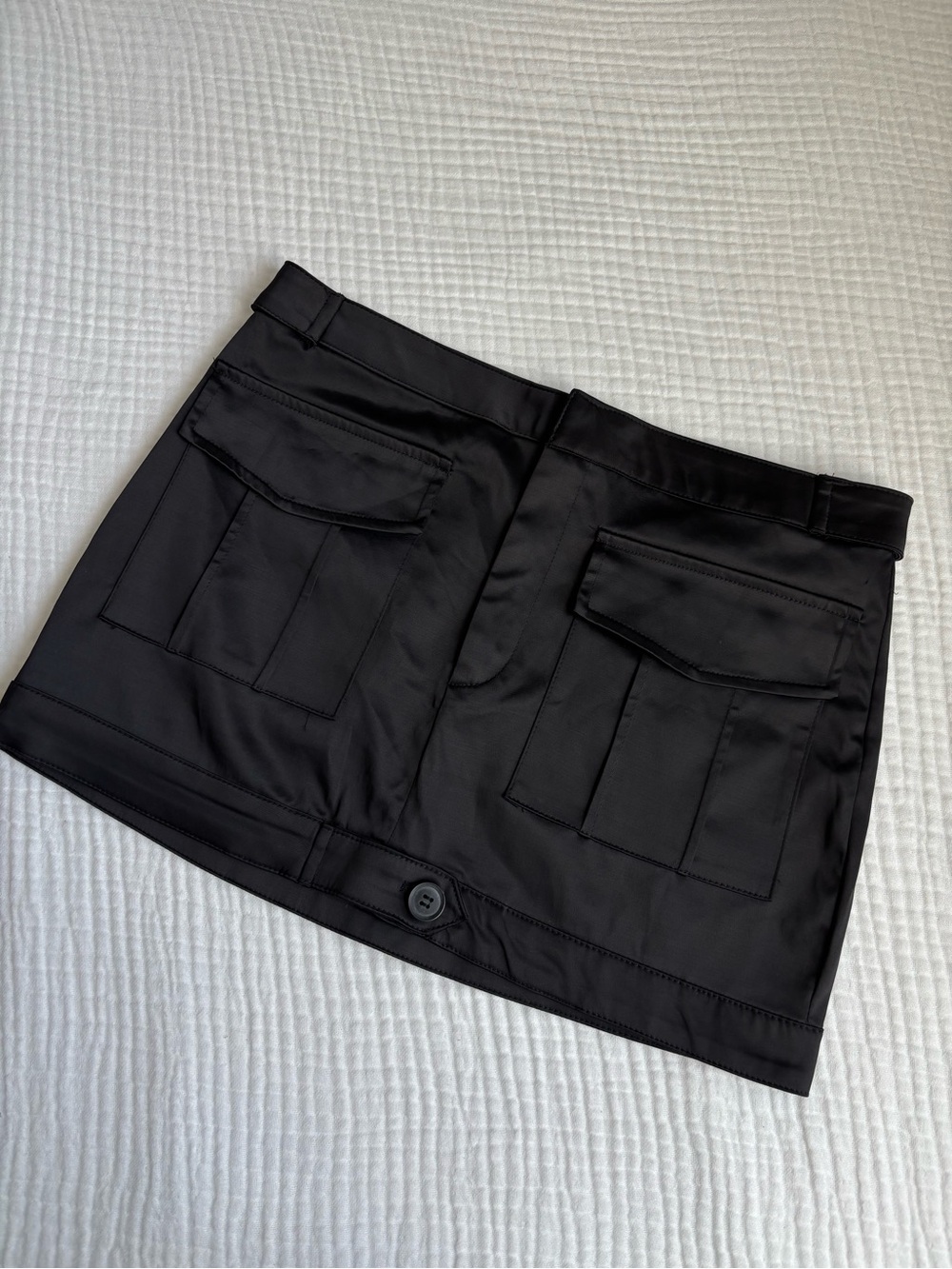 Zara Black Mini Skirt with Flap Pockets